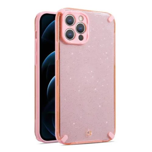 iPhone 12 Armor Glitter rózsaszín átlátszó telefontok