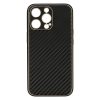 IPhone 12 Pro Leather Carbon fekete tok